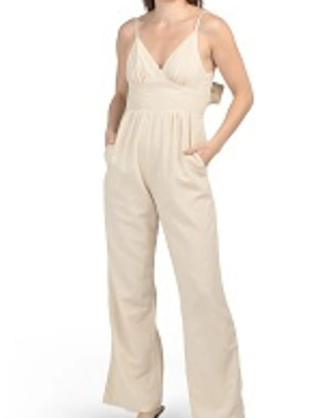 Breathable JAPNA oatmeal cotton linen blend Jumpsuit  A natural boho chic Style
